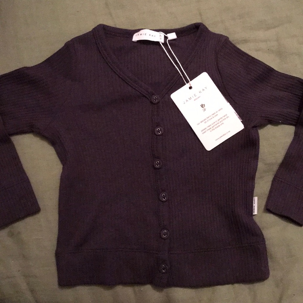 Jamie Kay eggplant baby cardigan